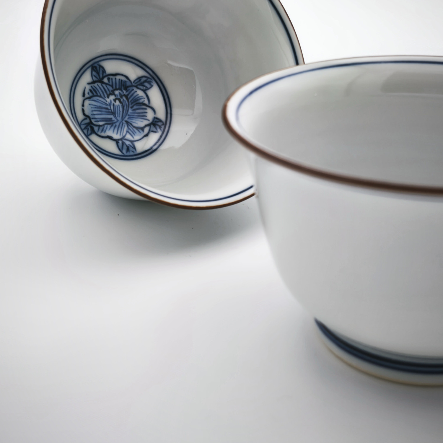 Yunomi KAMON 💚 Sada ručně malovaných šálků Kyo-Yaki